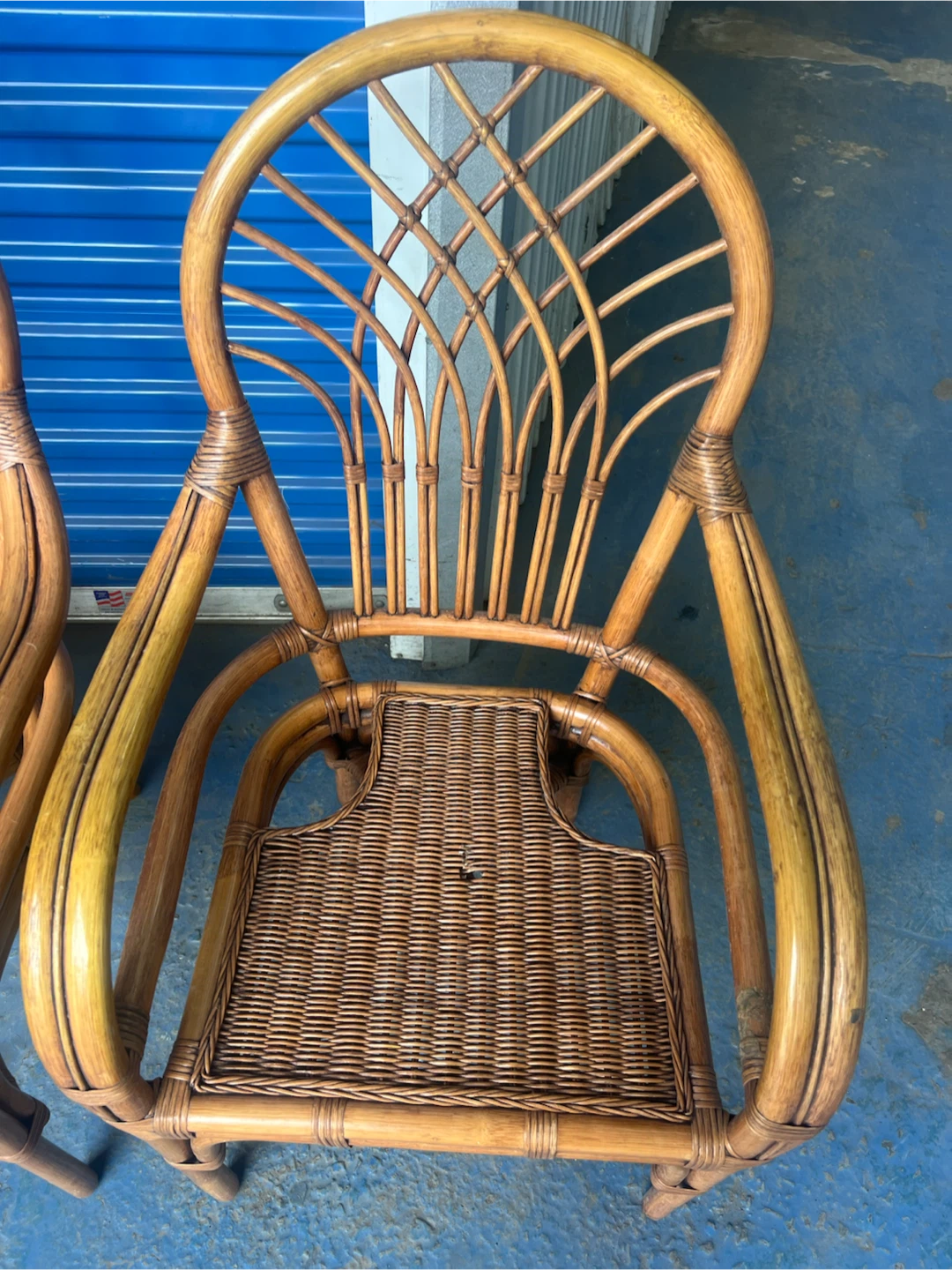 Vintage Rattan Accent Chair with Cushions - photo 4