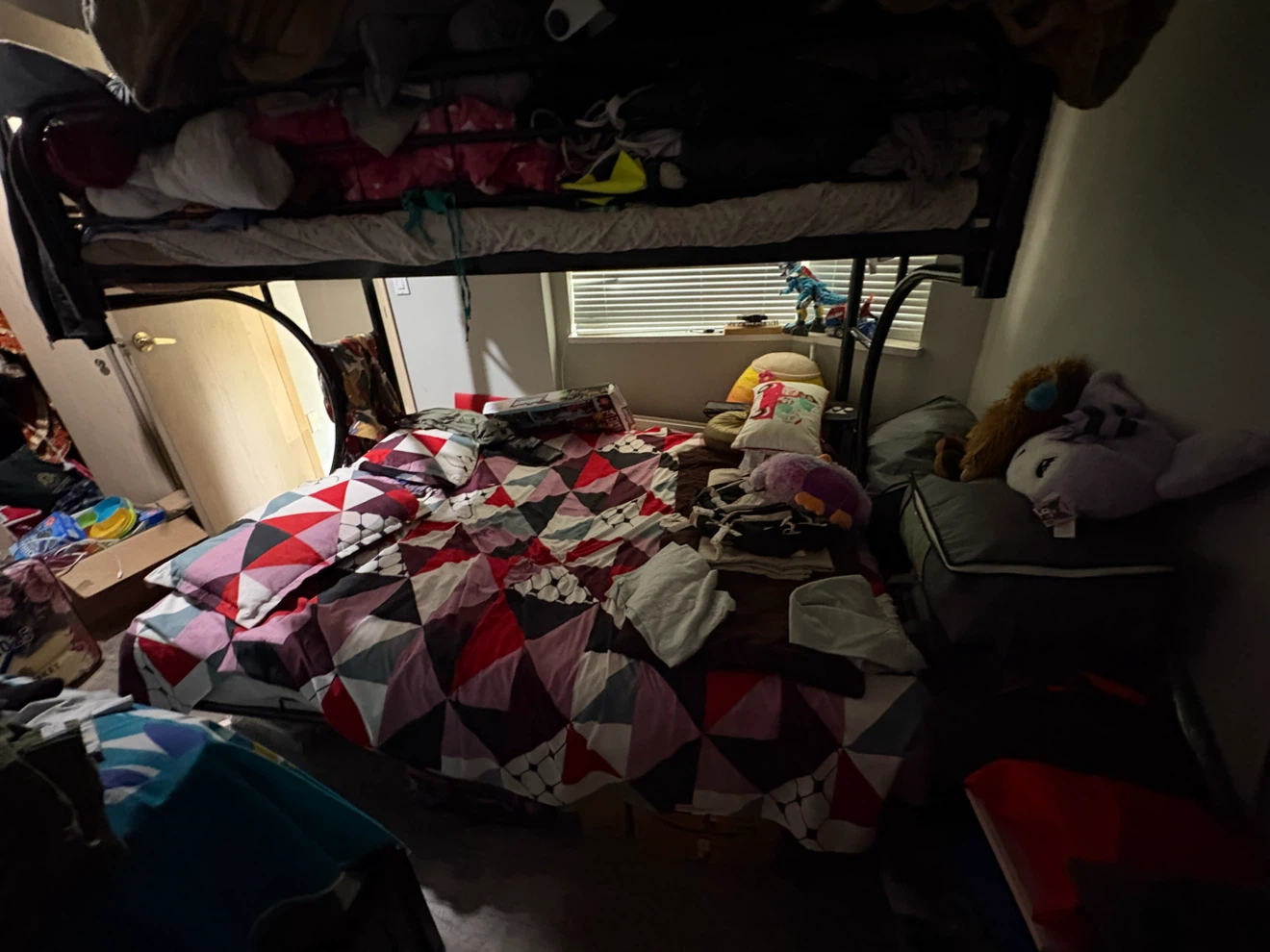 Black Metal Bunk Bed - Mattresses included!