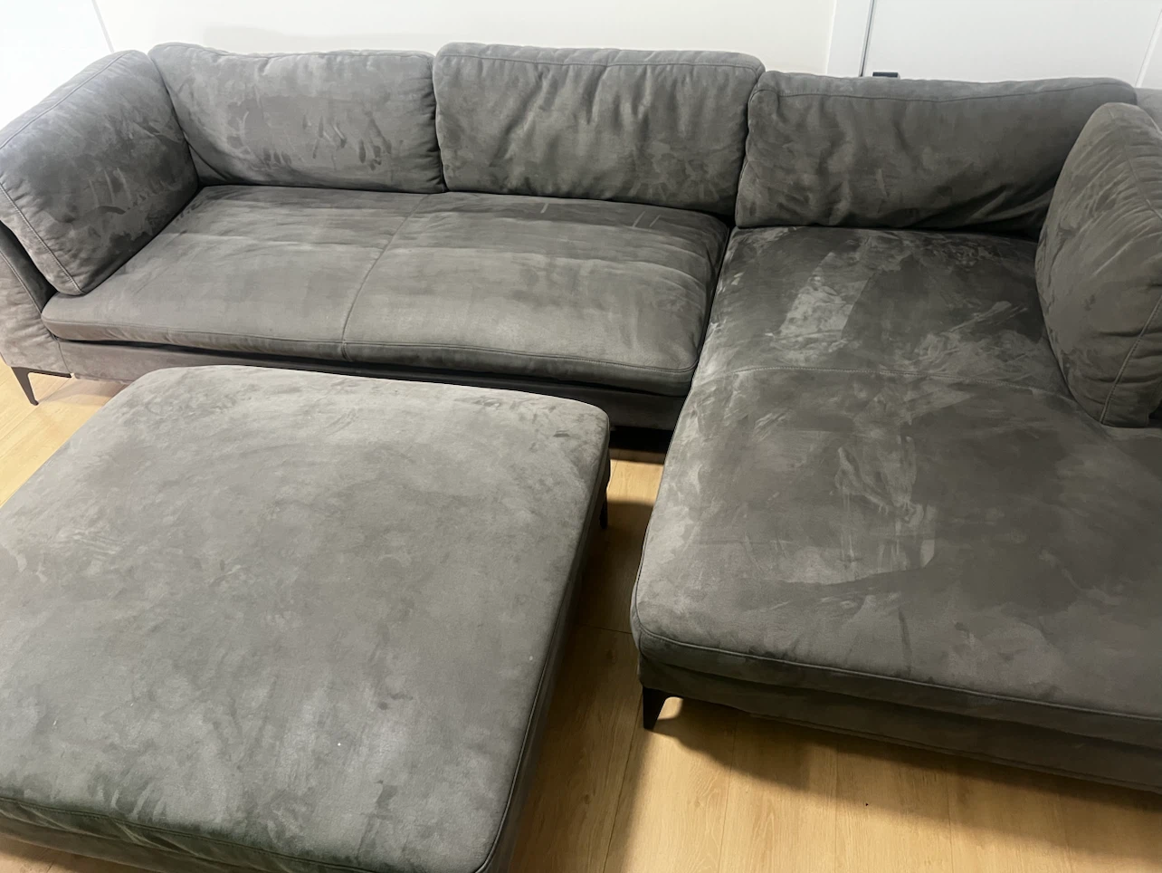Dark Gray Sectional Sofa with Ottoman - photo 3