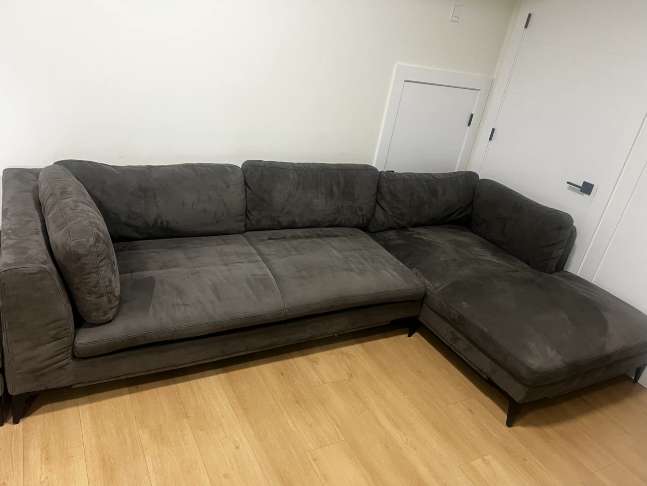 Dark Gray Sectional Sofa with Ottoman - photo 4