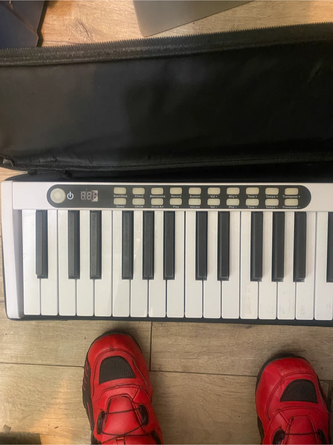 Black and White Portable Keyboard with Carrying Case - photo 2
