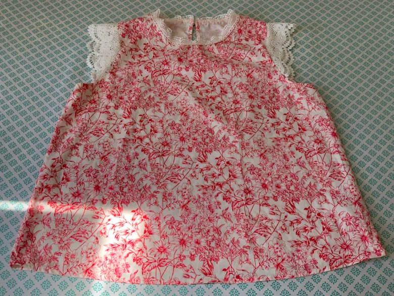 Floral Print Blouse with Lace Trim