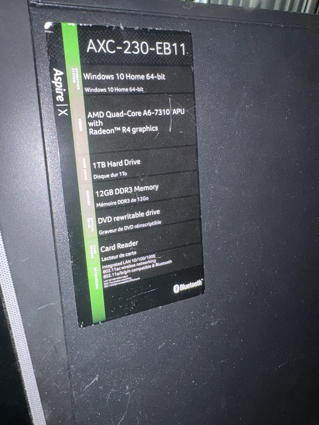 Acer Aspire X AWC-230-EB11 Desktop Computer - photo 2