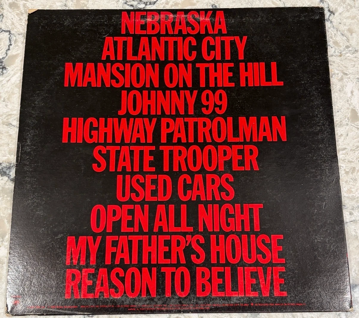 Bruce Springsteen – Nebraska 1982 Record (TCX 38358) 🇨🇦 Press - photo 2