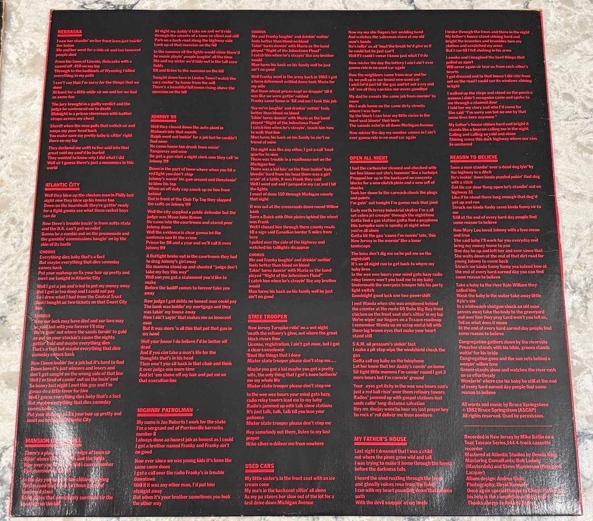 Bruce Springsteen – Nebraska 1982 Record (TCX 38358) 🇨🇦 Press - photo 4