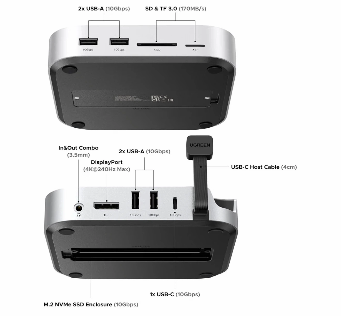 UGREEN M.2 NVMe SSD Enclosure and Hub for Mac Mini M1 - photo 2