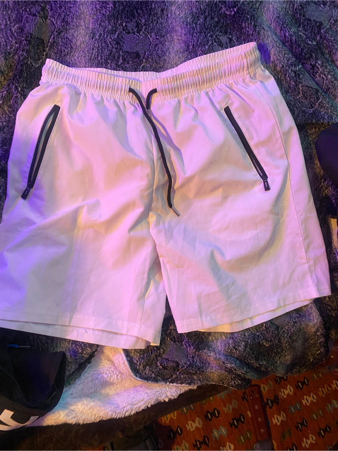 Men's White Performance Shorts with Zipper Pockets - photo 5