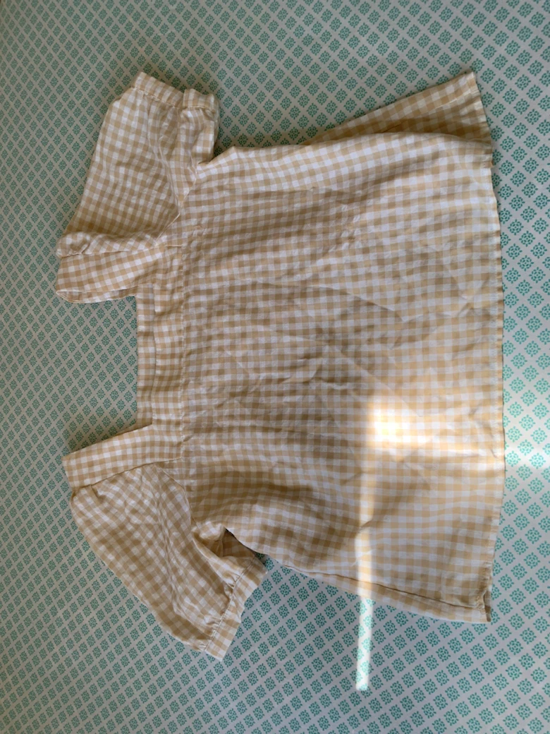 Women's Gingham Check Short Sleeve Top