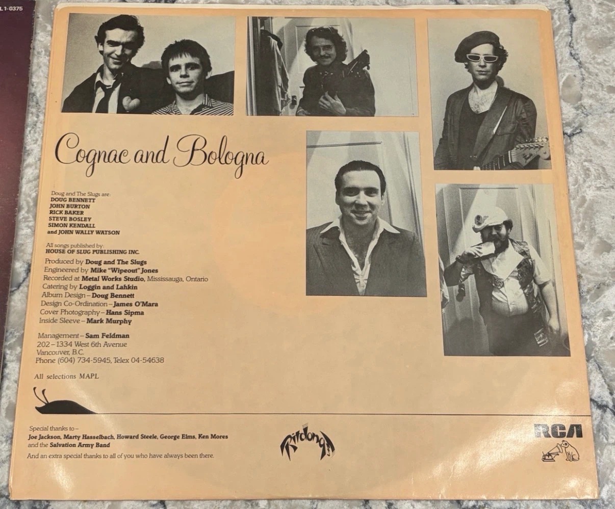 Doug & the Slugs Cognac & Bologna Record 1980 🇨🇦 (KKL1-0375) - photo 3