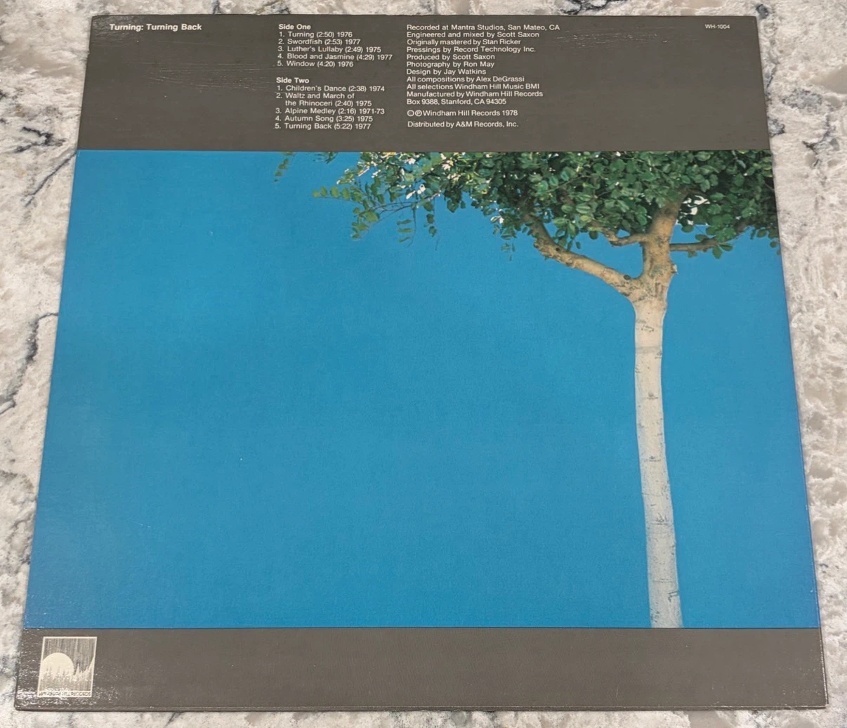 Alex De Grassi Turning: Turning Back 1978 Record (WH-1004) - photo 2