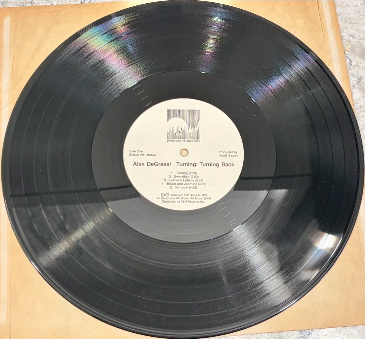 Alex De Grassi Turning: Turning Back 1978 Record (WH-1004) - photo 3