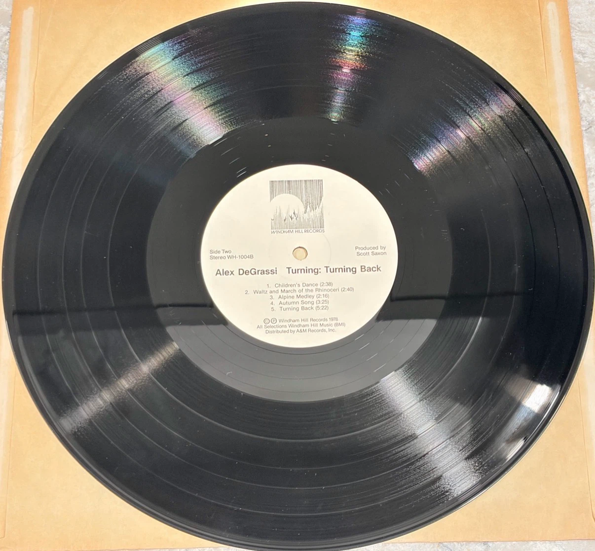 Alex De Grassi Turning: Turning Back 1978 Record (WH-1004) - photo 4