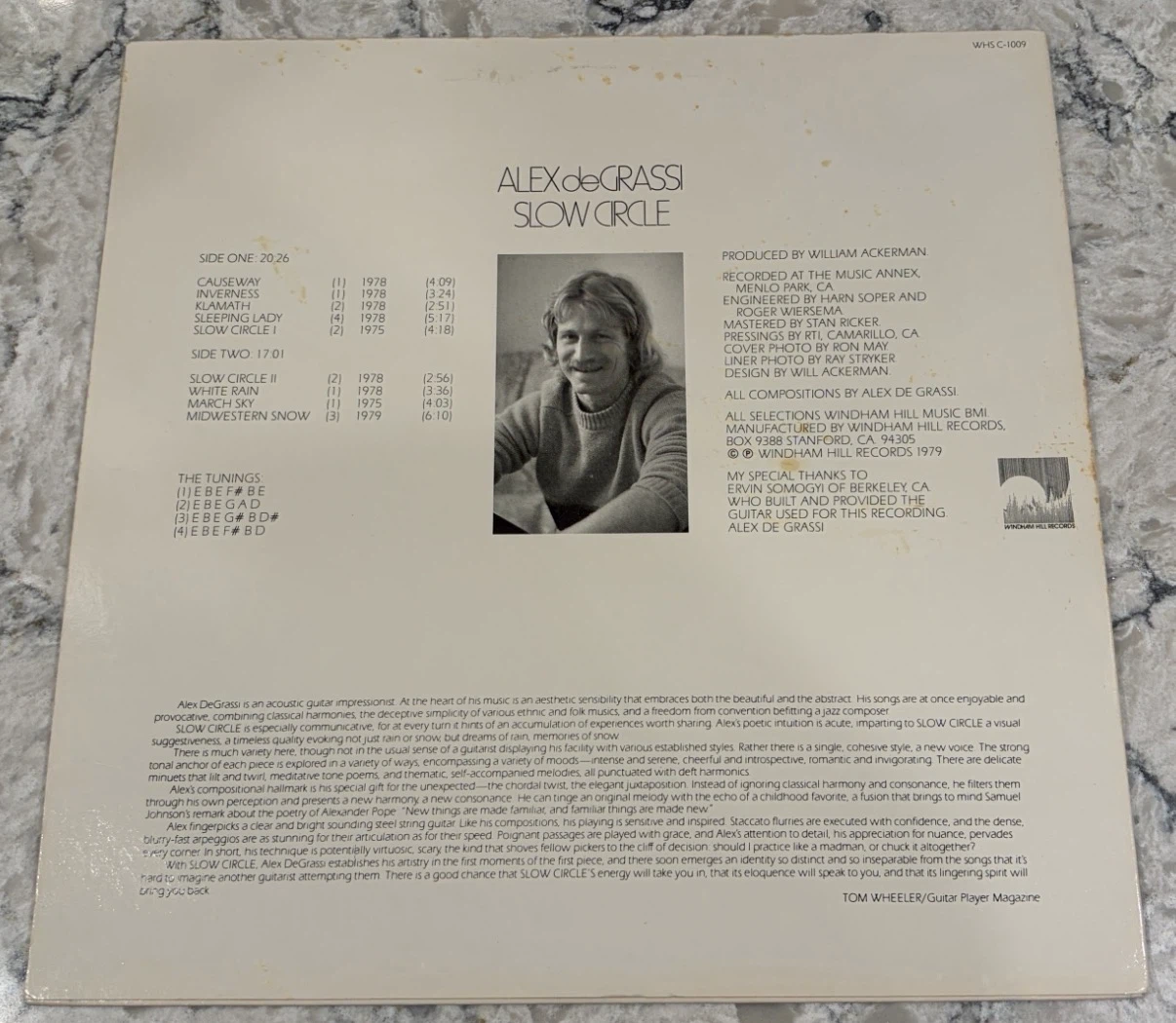 Alex de Grassi Slow Circle 1979 Vinyl Record (WH-1009) - photo 2