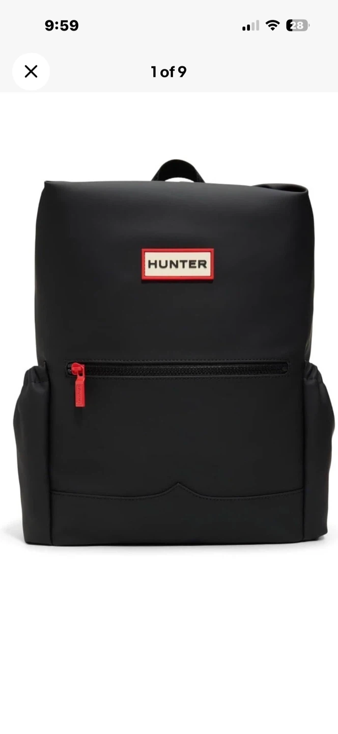 HUNTER Top Click Backpack, Laptop Bag in Smooth Black, NWT