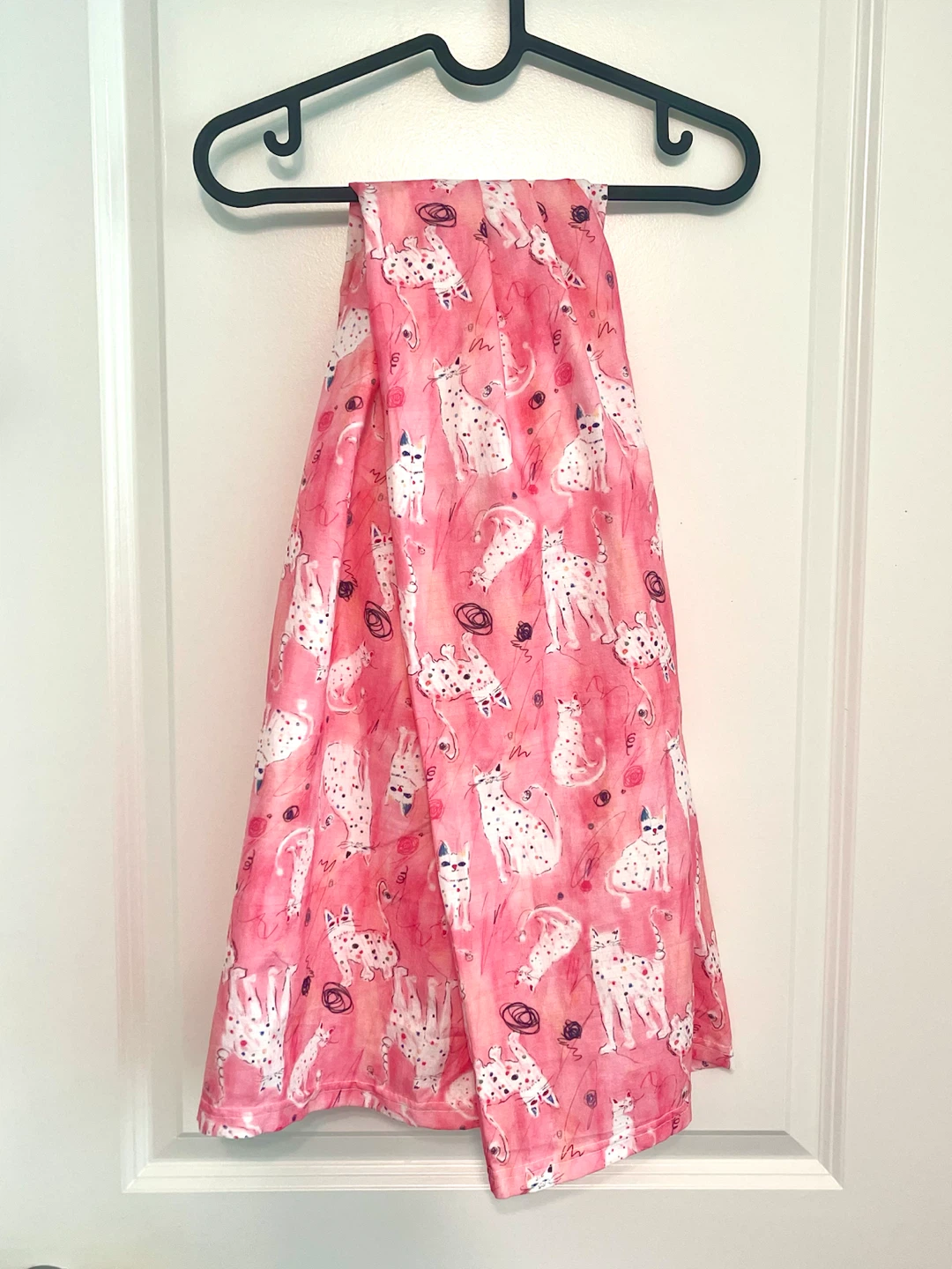 Pink Cat Pattern Wide Leg Pants