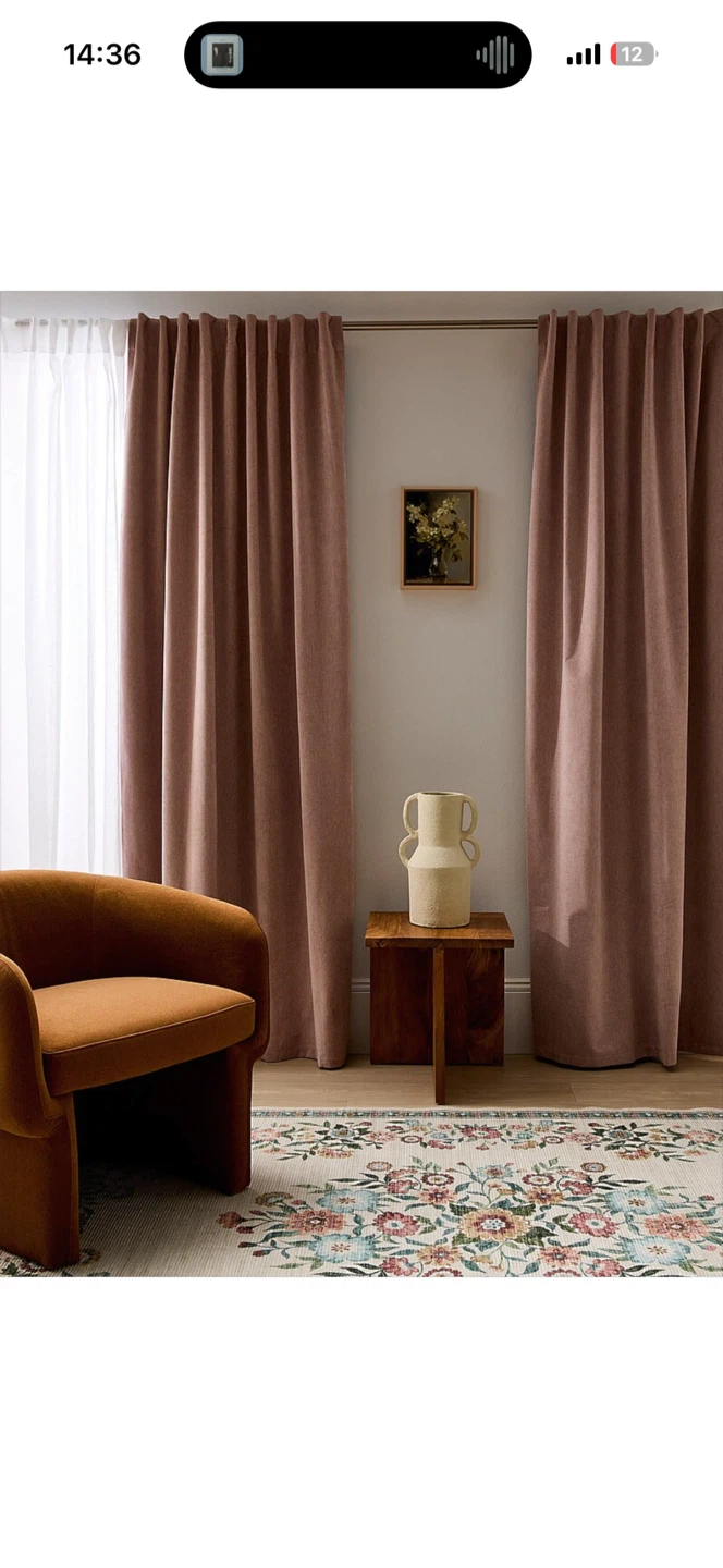 Rose Pink Back Tab Curtains