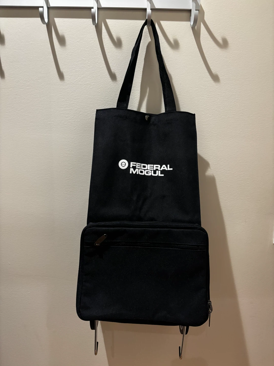 Federal Mogul Black Rolling Shopping Tote Bag