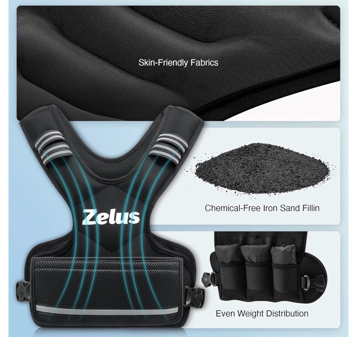 New Zelus Adjustable Weighted Vest 4-10lbs men or women - photo 2