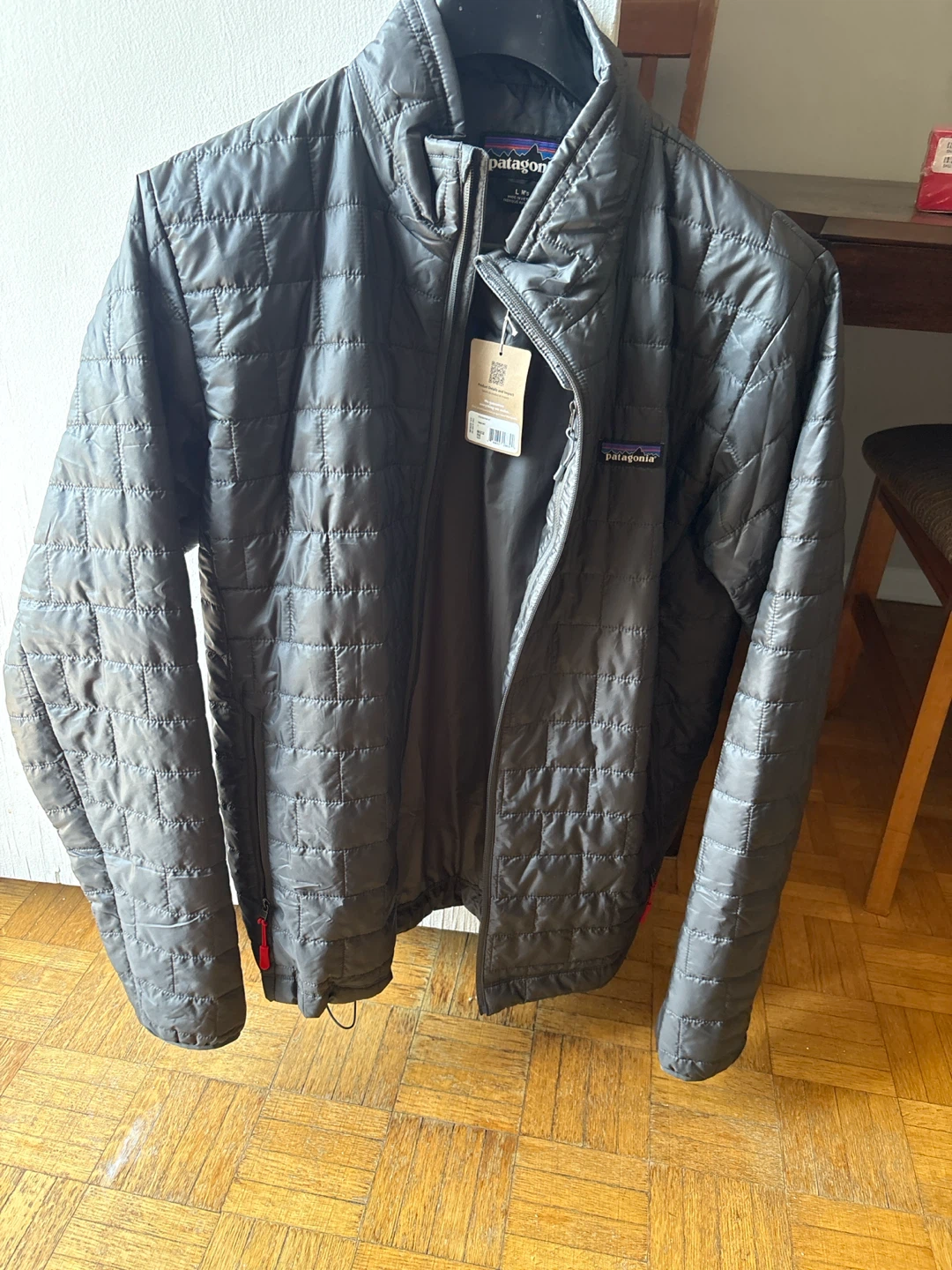 Patagonia nano puff forge, gray size  L