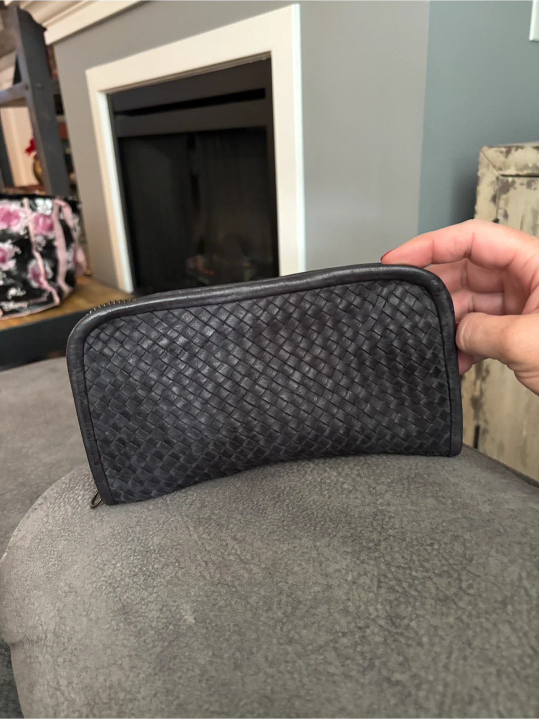 Vera Pelle Woven Leather Clutch Wallet