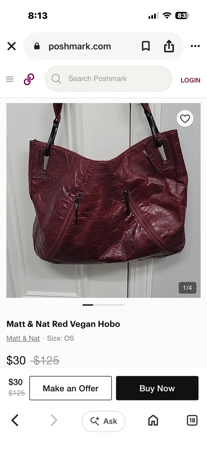 Matt & Nat Red Vegan Hobo Bag - photo 2