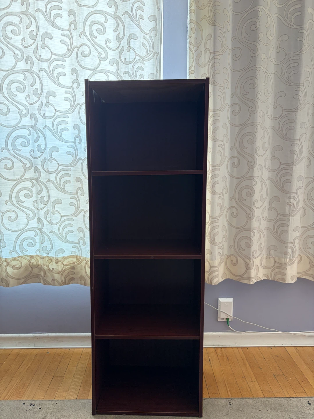 Dark Wood 4-Shelf Bookshelf