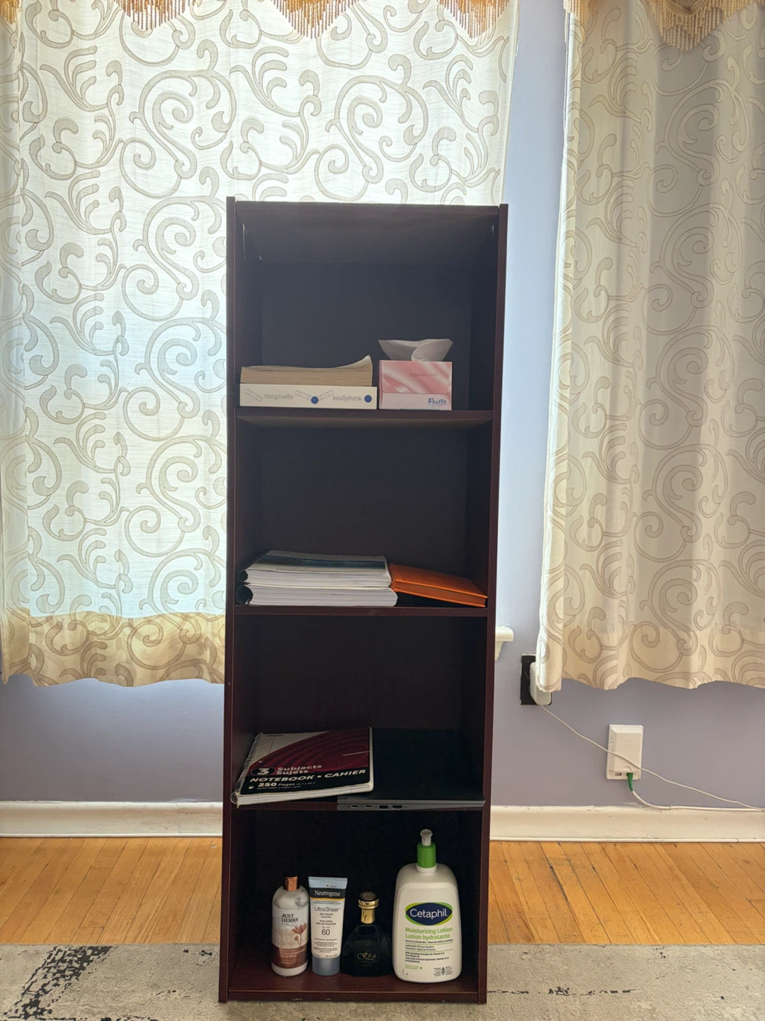 Dark Wood 4-Shelf Bookshelf - photo 2