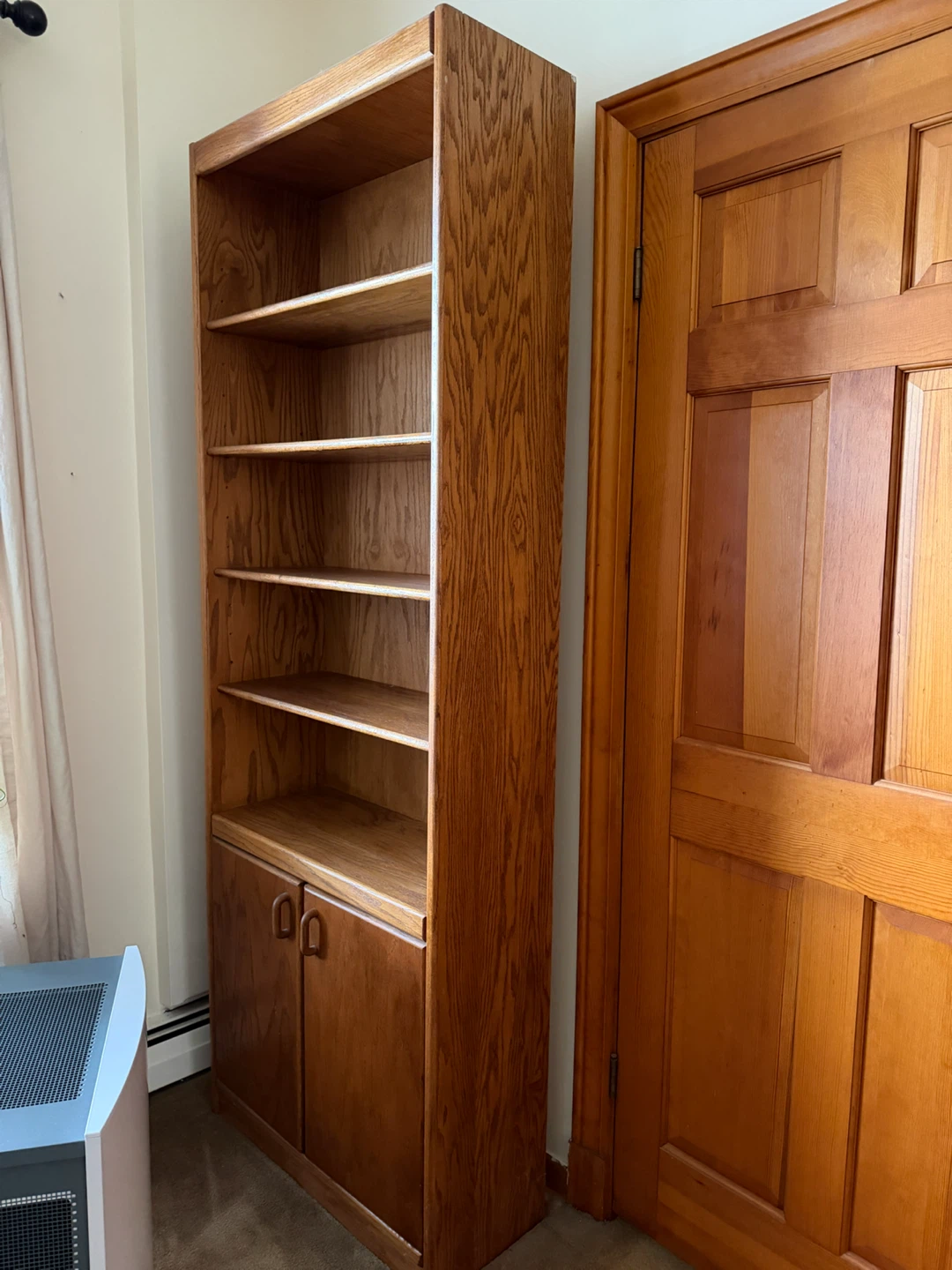 Wooden Bookshelf with Cabinet