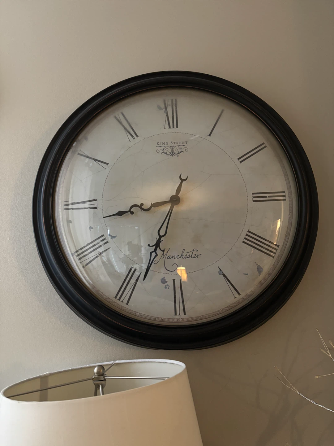 Large clock with glass cover