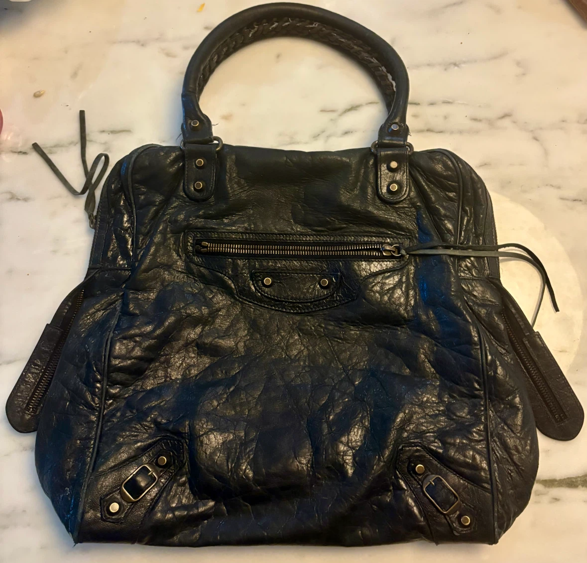 Balenciaga Black Leather City Bag