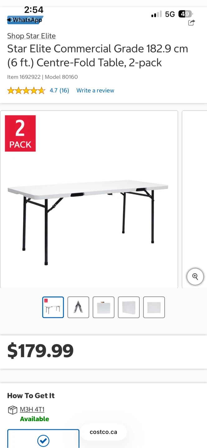 Star Elite  182.9 cm (6 ft.) Centre-Fold Table, 2-pack - photo 5