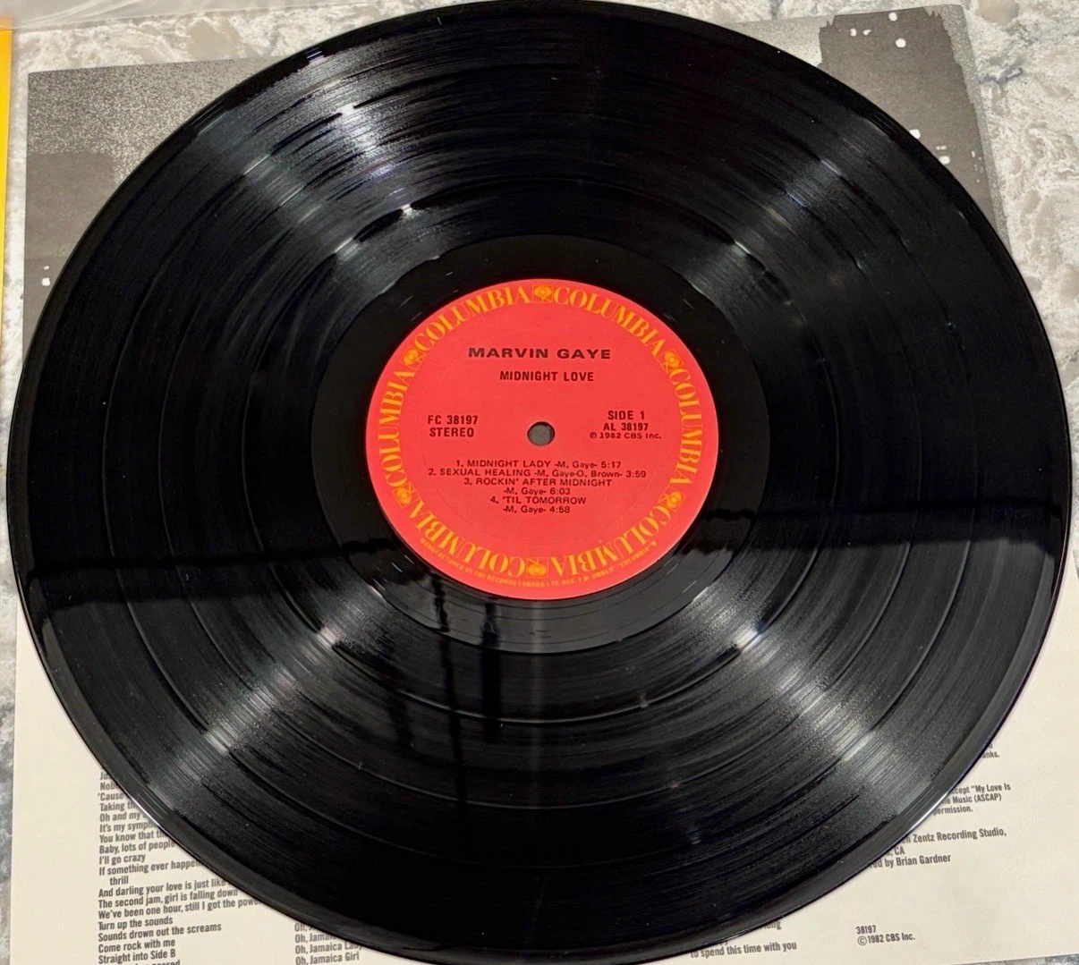 Marvin Gaye Midnight Love Record 1982 Columbia (FC 38197) - photo 5