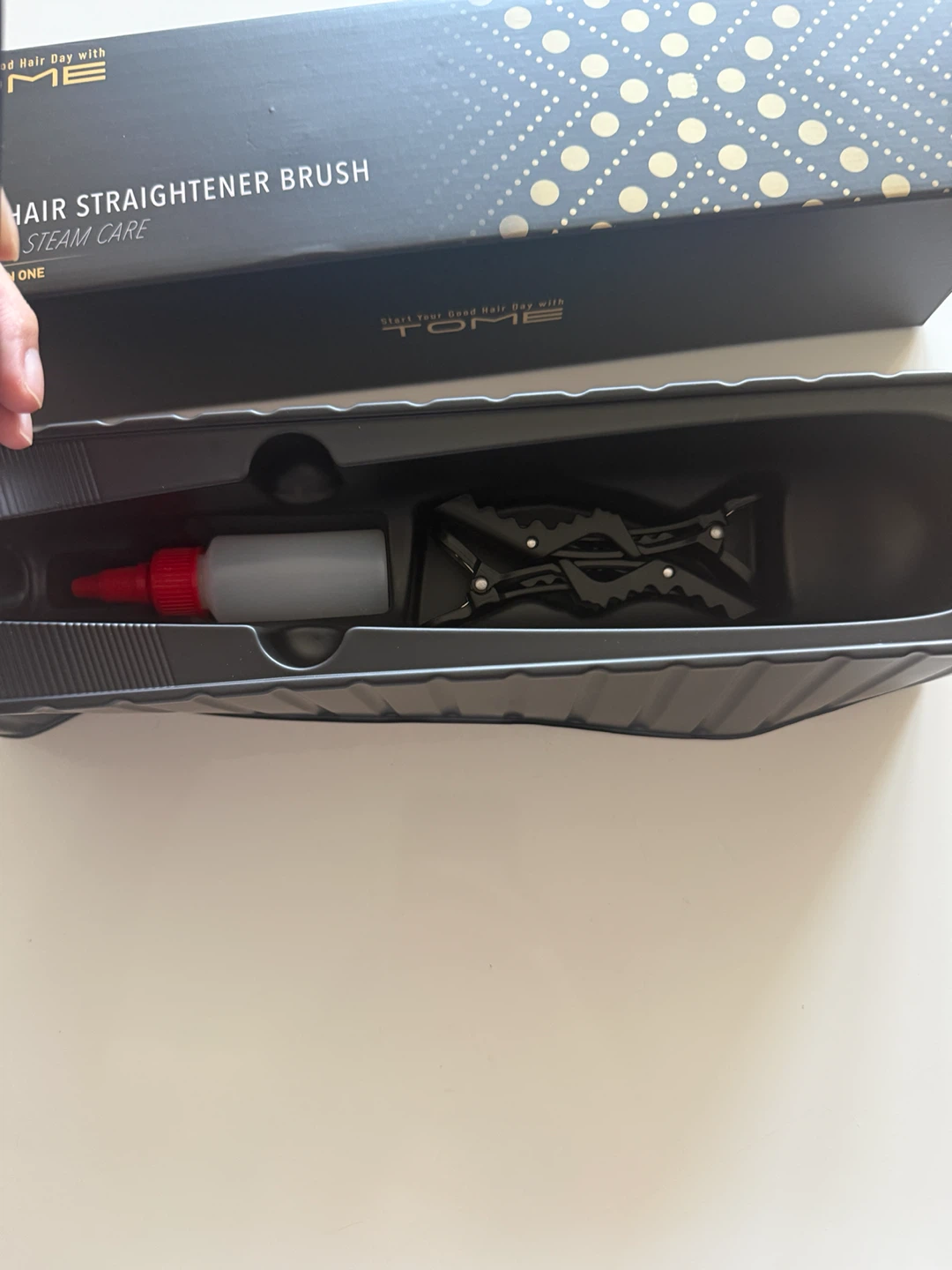 Tome Steam Hair Straightening Brush - Pink - photo 4