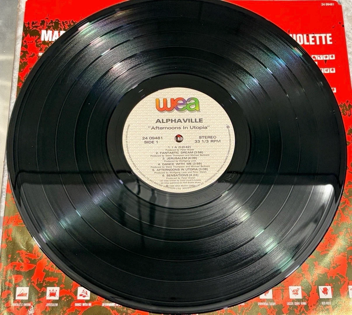 Alphaville – Afternoons in Utopia LP 1986 WEA (24 09481) Record - photo 5