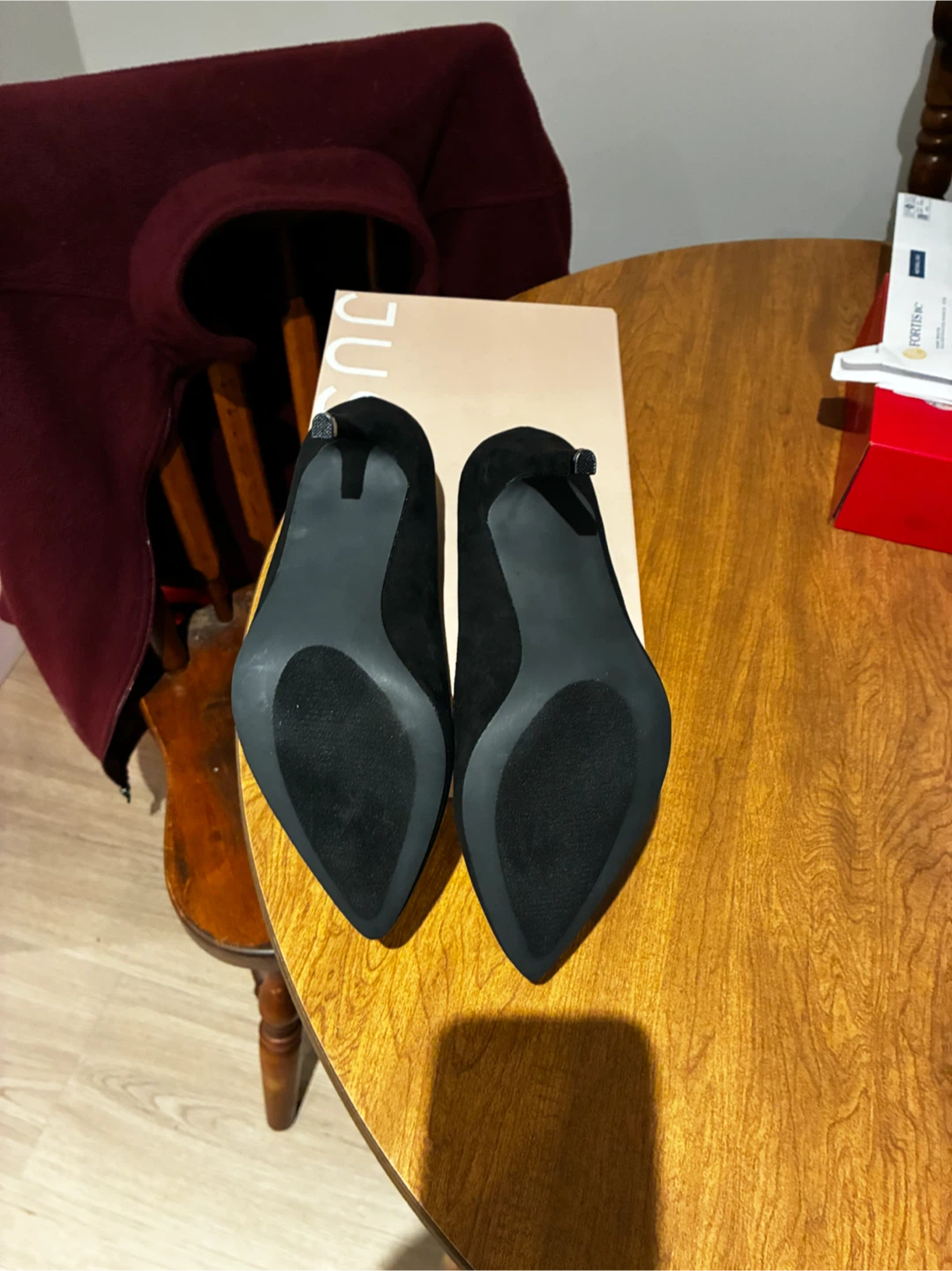 Black Suede Pointed Toe Heels - photo 2