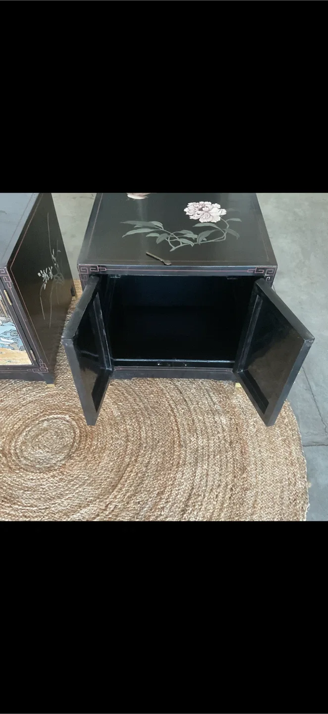 GORGEOUS Chintz Vintage Black Lacquer cabinets ONLY $195 each - photo 3