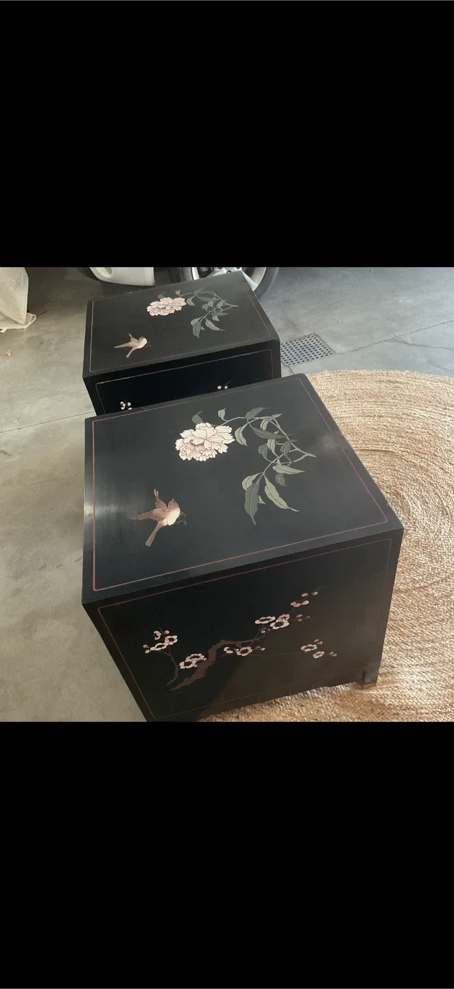 GORGEOUS Chintz Vintage Black Lacquer cabinets ONLY $195 each - photo 5