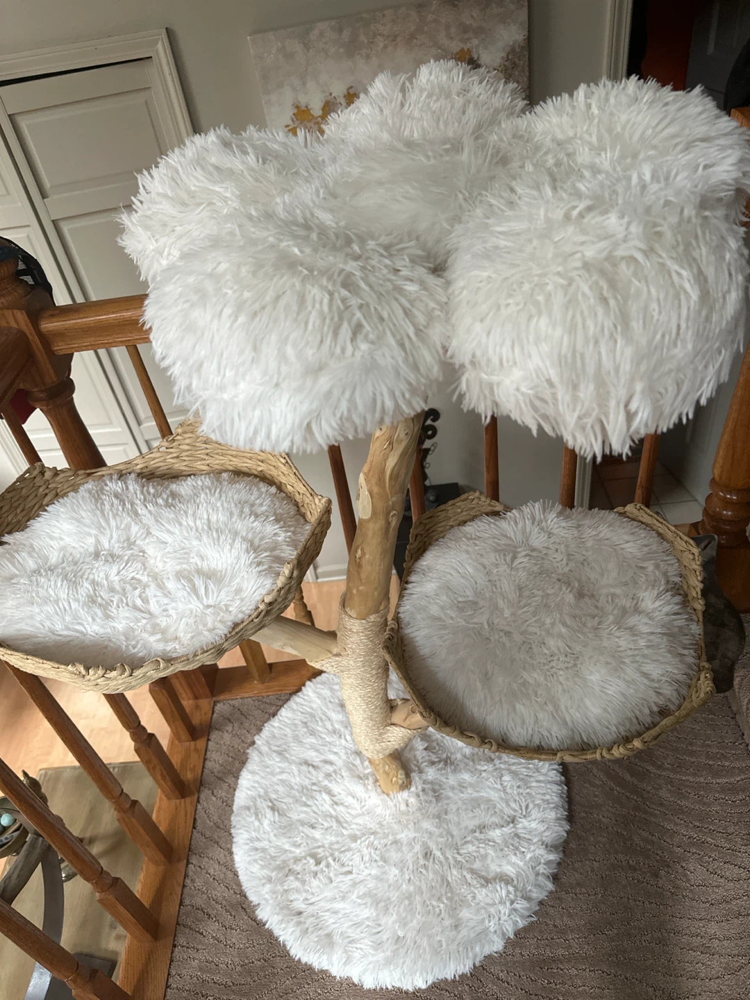 Fluffy Cat Tree with Multiple Perches - photo 3