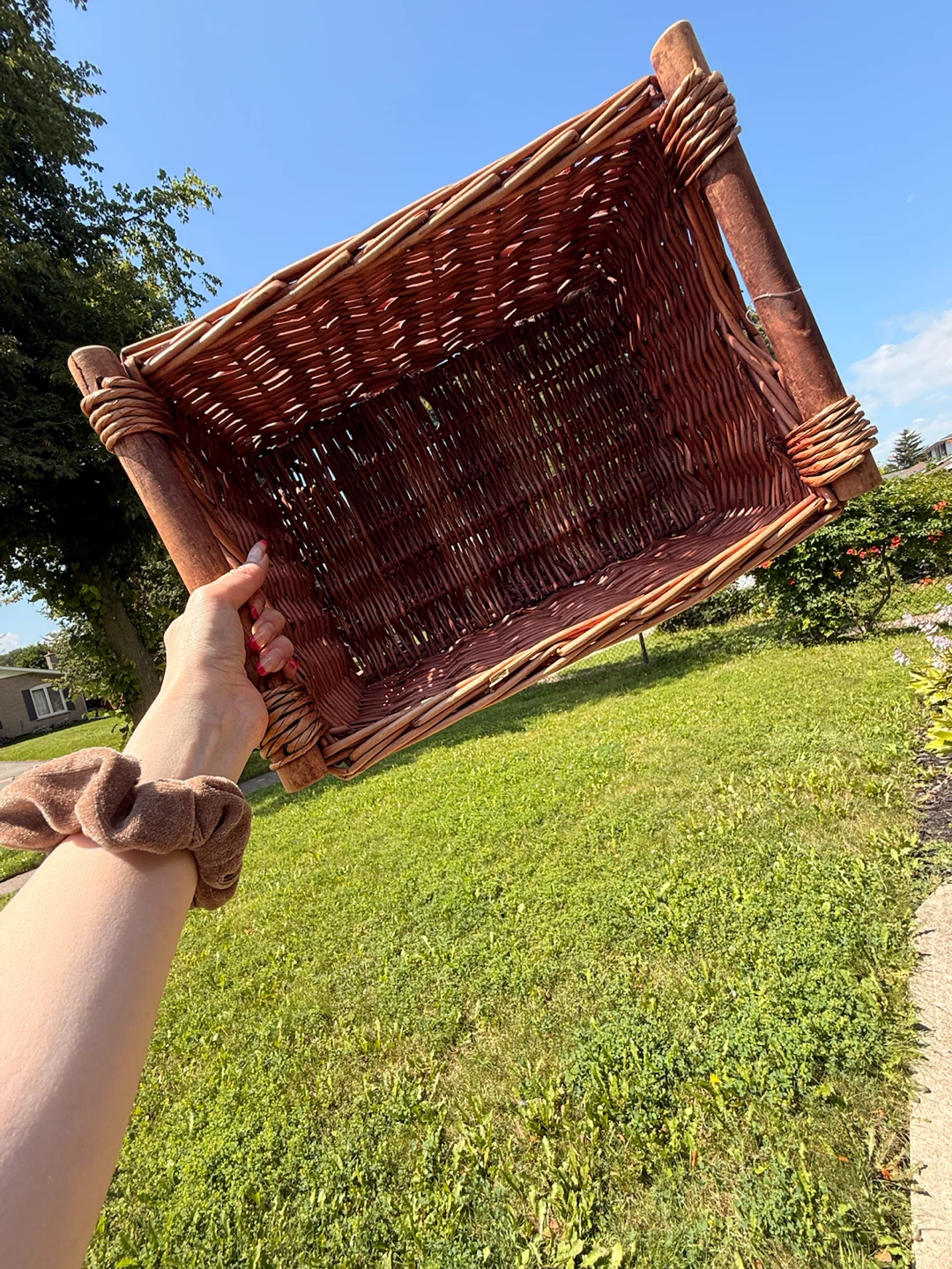 Large wicker storage basket with Handles - photo 4