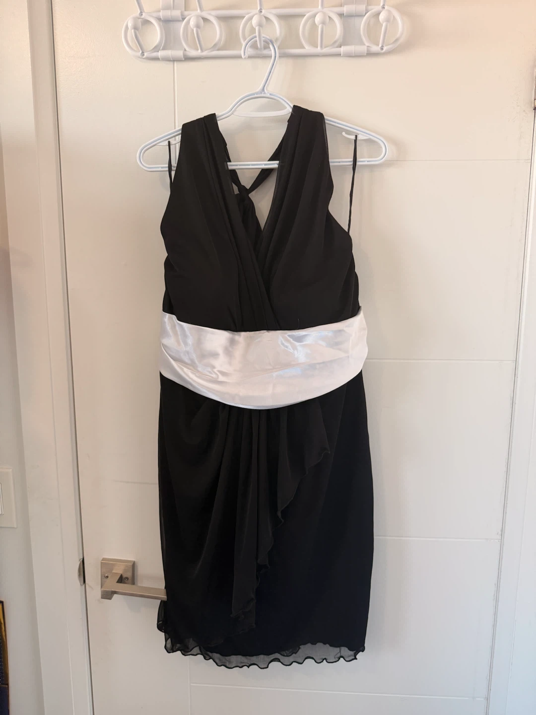 Jolie Black Dress with White Sash - Size 18