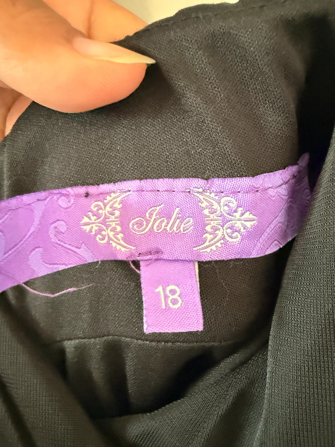 Jolie Black Dress with White Sash - Size 18 - photo 2