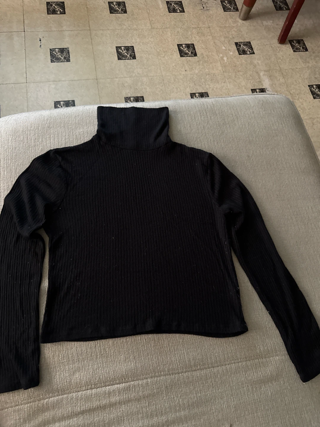 Black Ribbed Turtleneck shirt