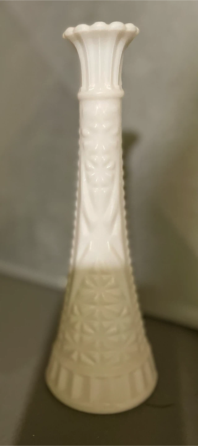 White Milk Glass Bud Vase