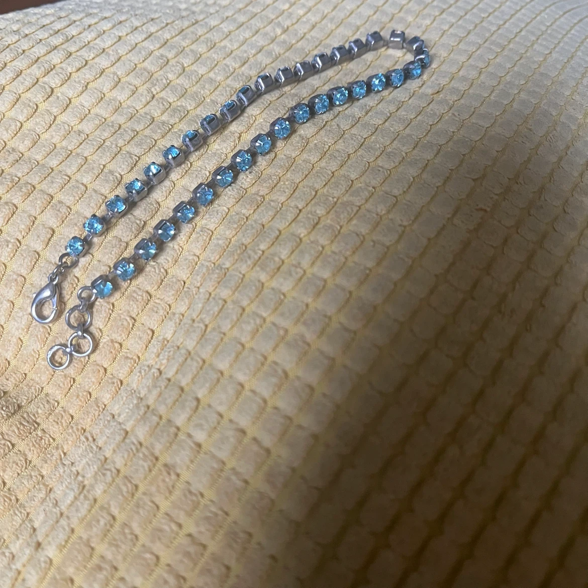 Silver Tone Tennis Bracelet with Blue Stones - photo 2