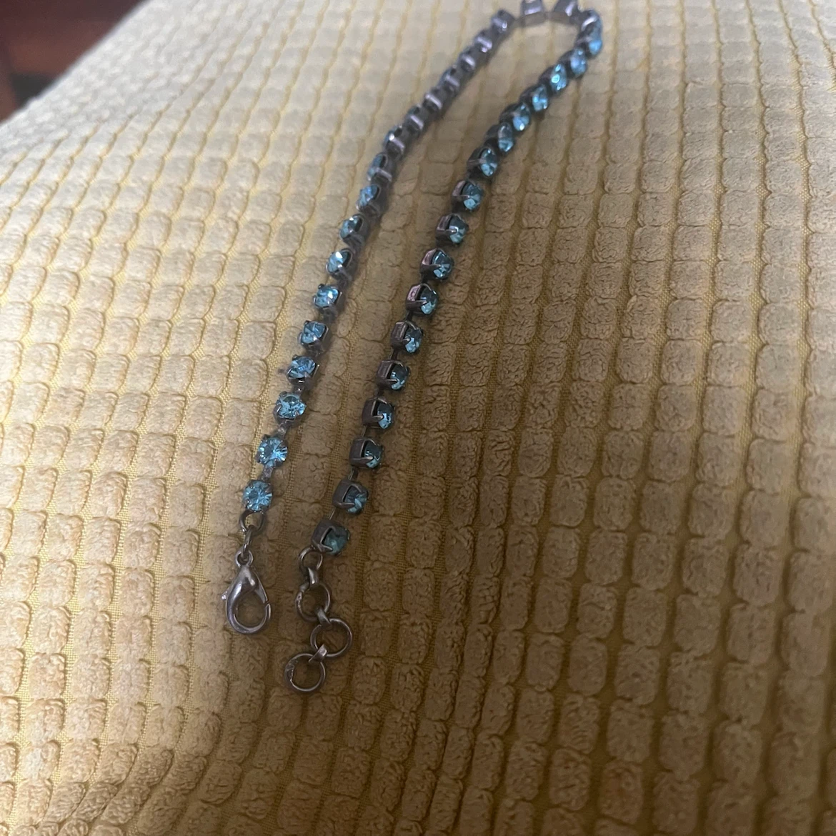 Silver Tone Tennis Bracelet with Blue Stones - photo 3