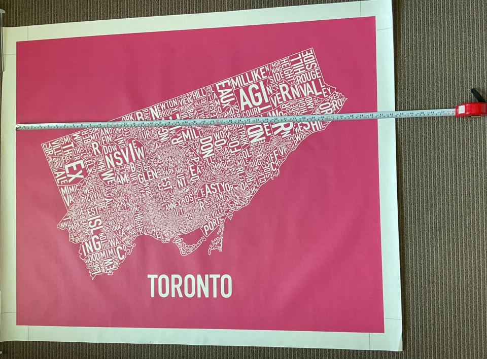 Rare Ork Posters Toronto Typographic Map - Custom Canvas - photo 2