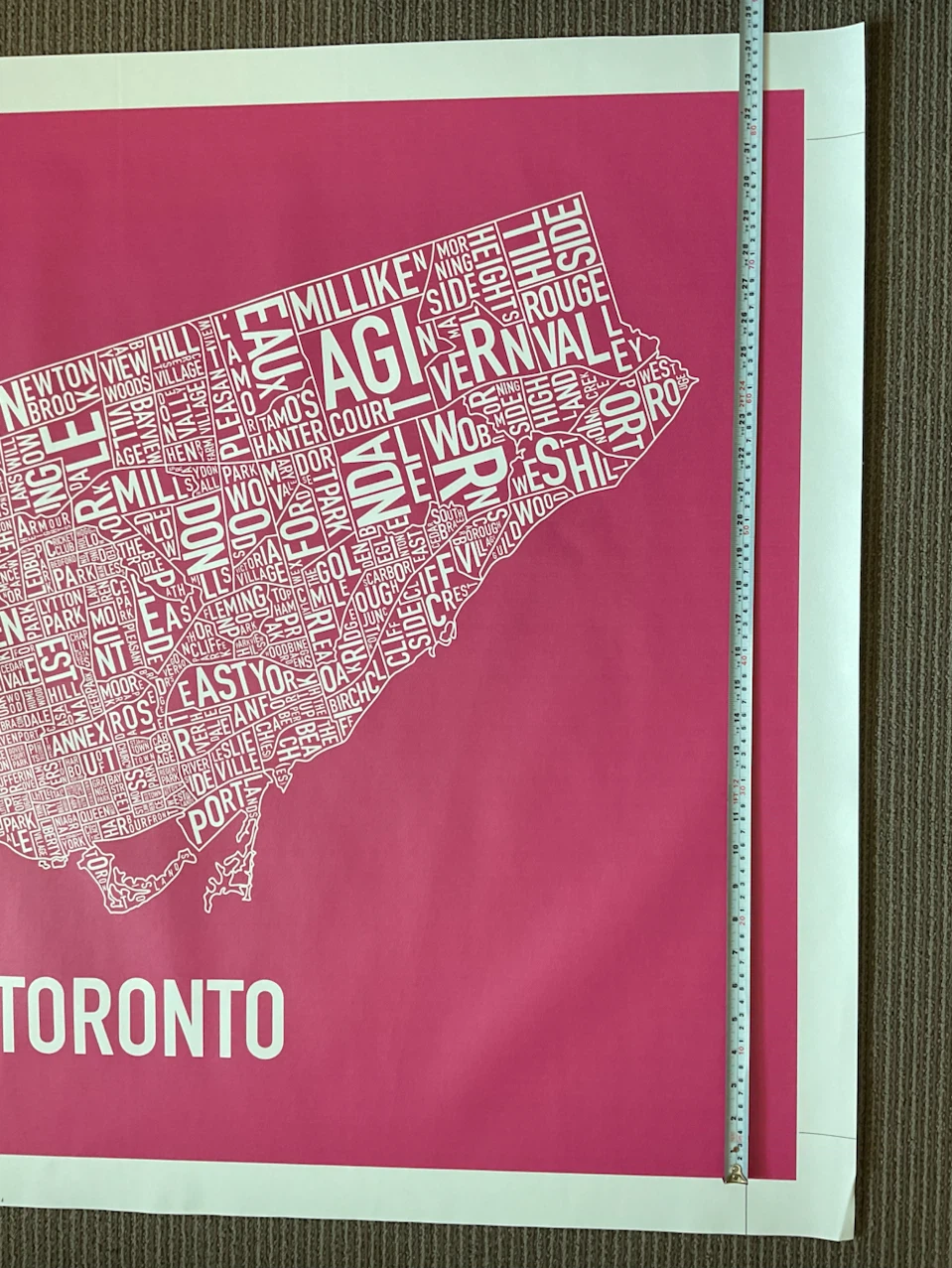 Rare Ork Posters Toronto Typographic Map - Custom Canvas - photo 3