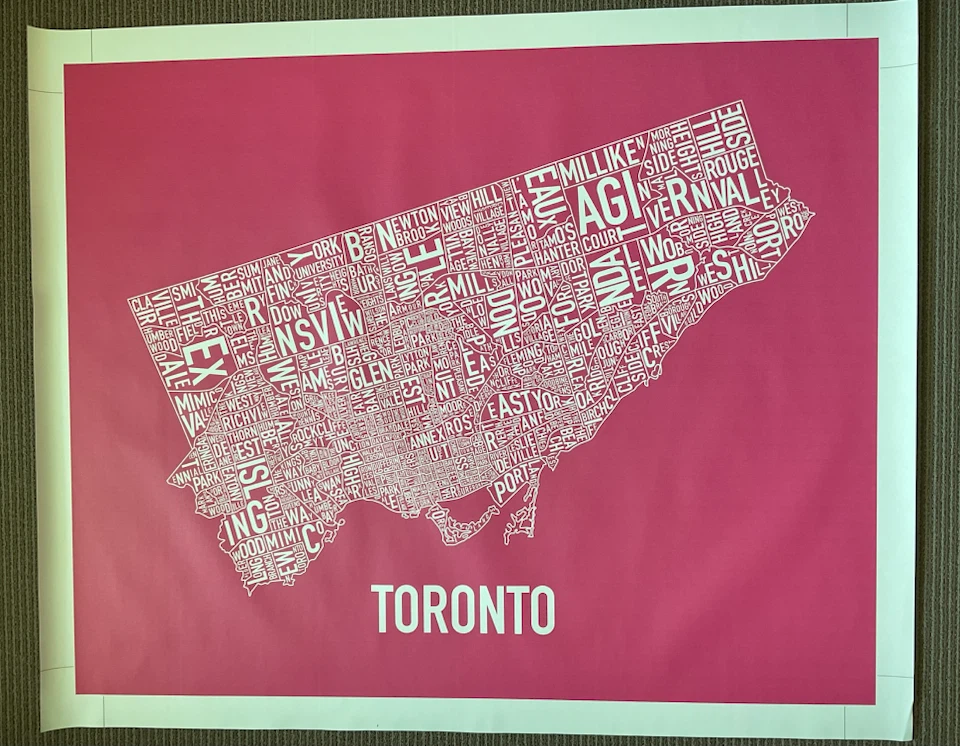 Rare Ork Posters Toronto Typographic Map - Custom Canvas - photo 4
