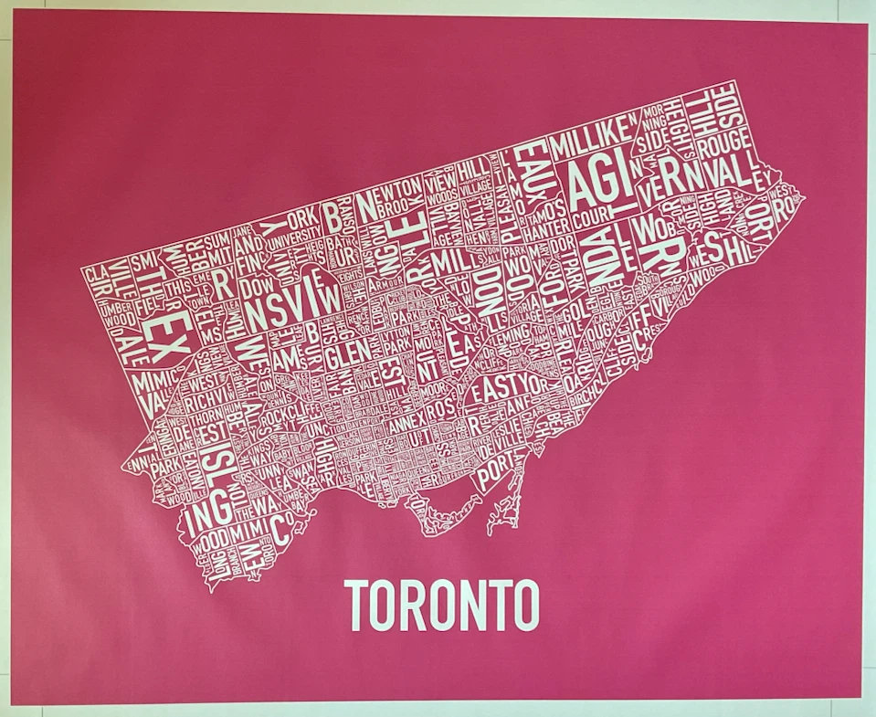 Rare Ork Posters Toronto Typographic Map - Custom Canvas - photo 5