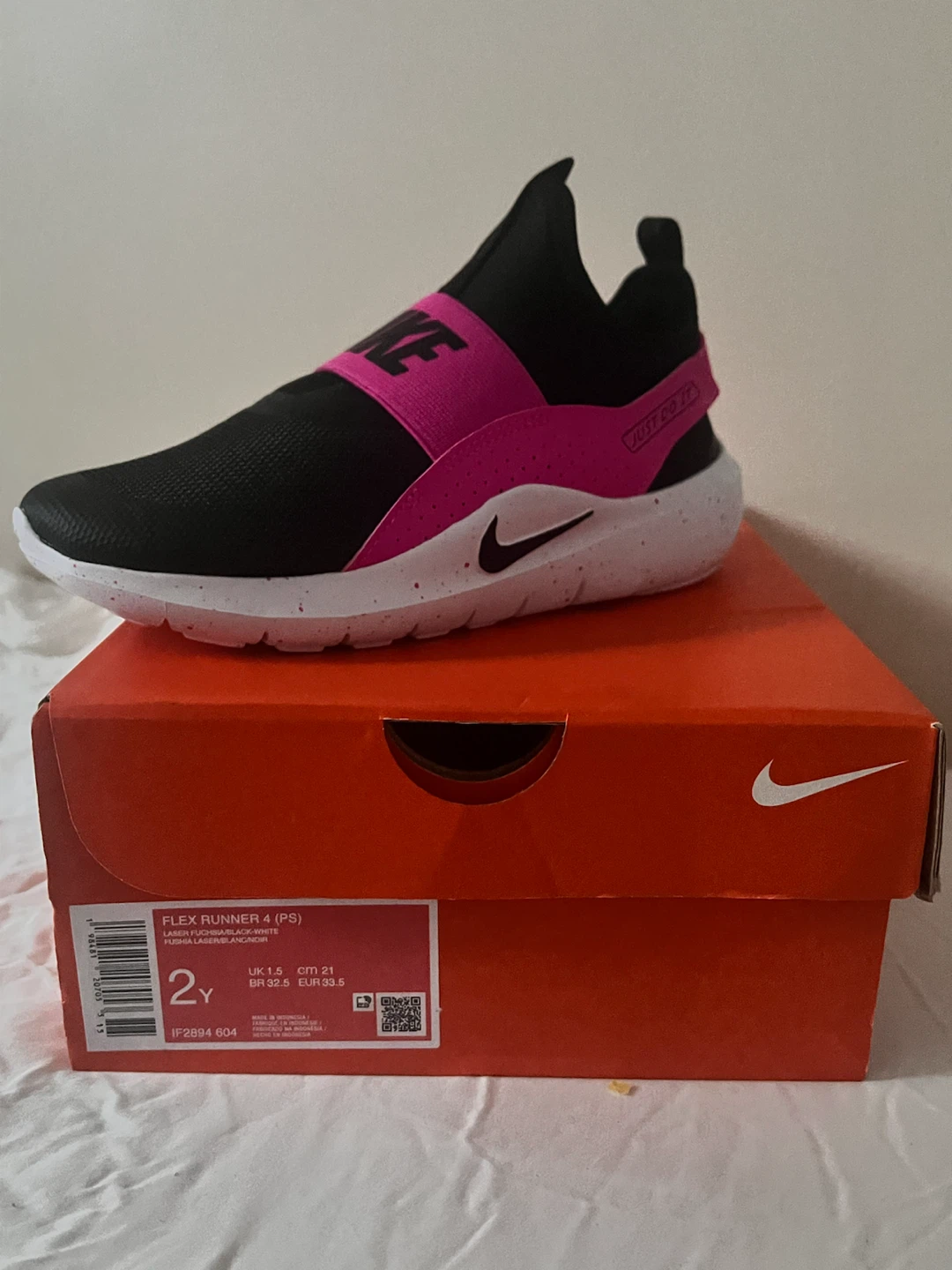 Nike Flex Runner 4 (PS) Kids Shoes - Black/Pink Size 2Y - photo 2